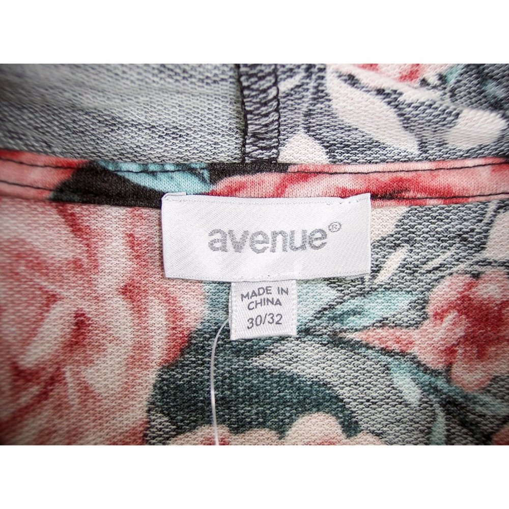 NEW Avenue 30/32 Floral Hoodie Top French Terry Long Sleeves - Picture 9 of 12